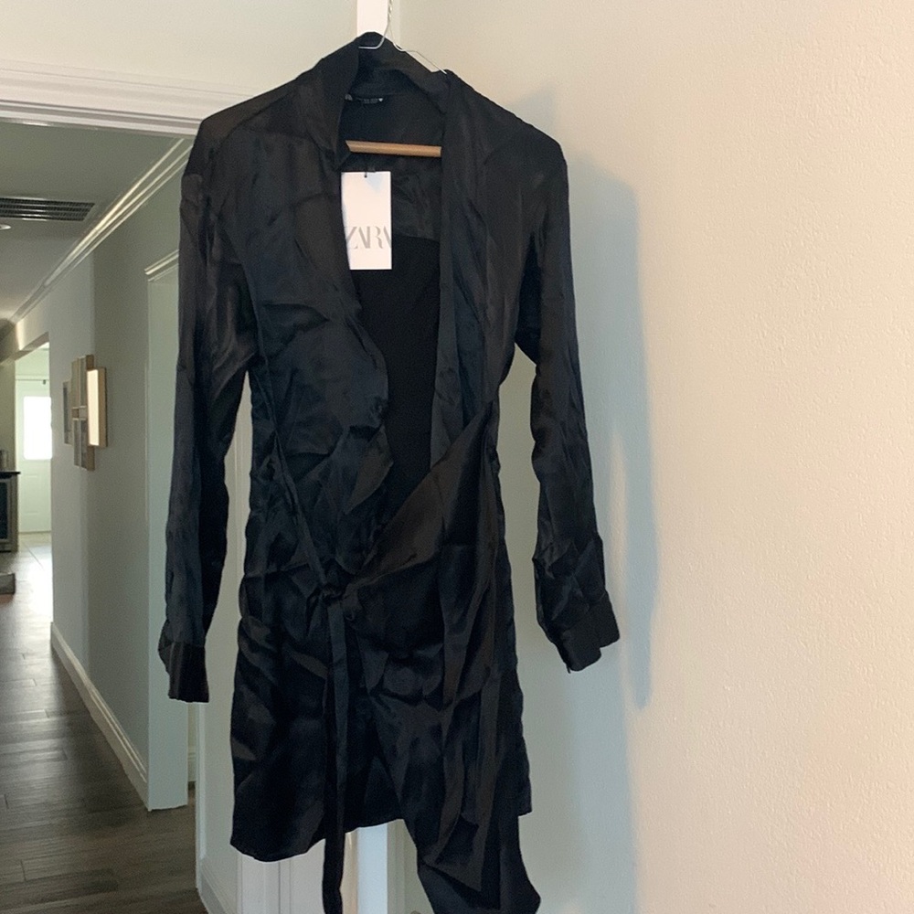 Black satin dress